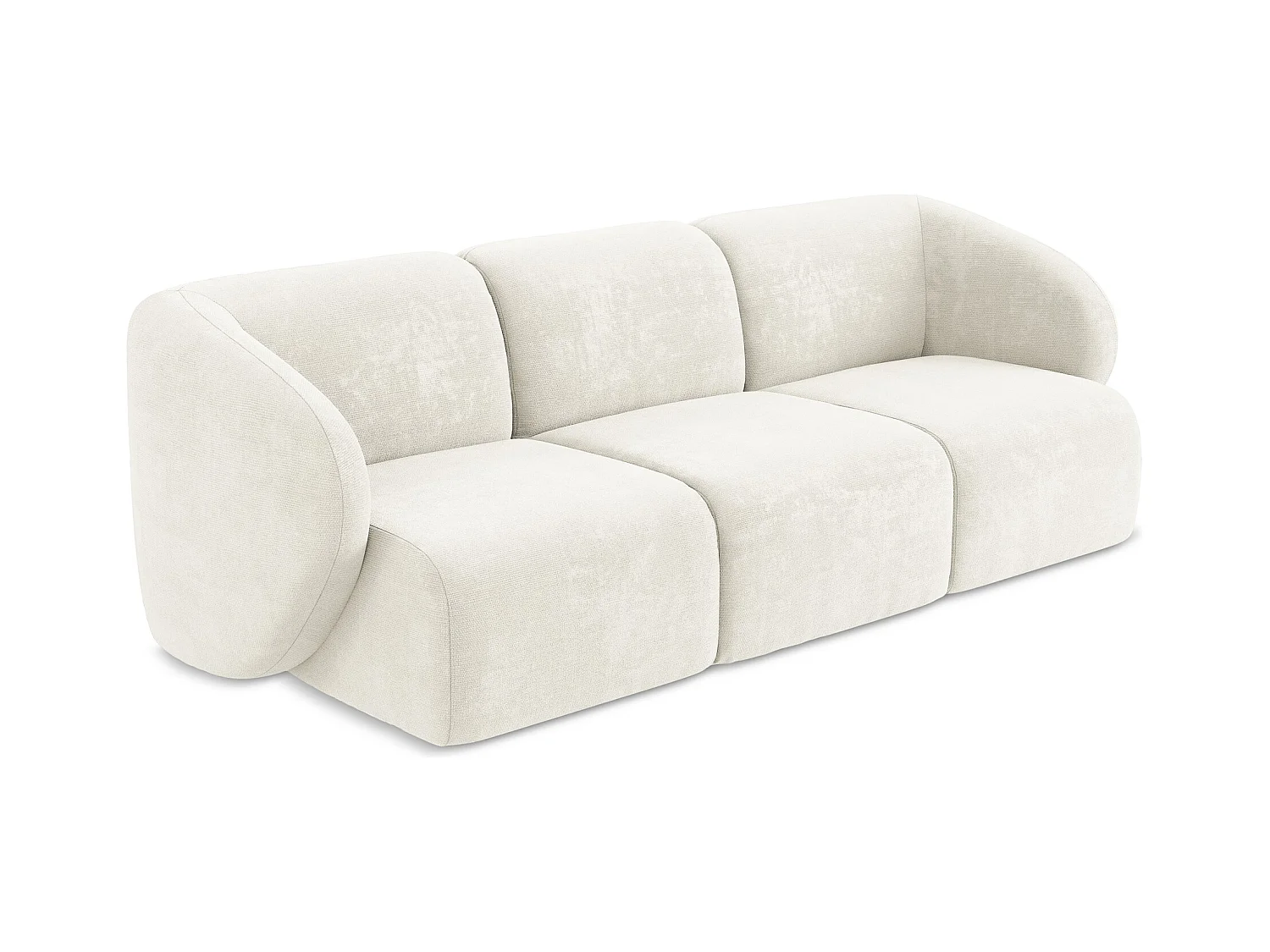 Sofá modular 3 plazas de tela chenilla blanco - LANI