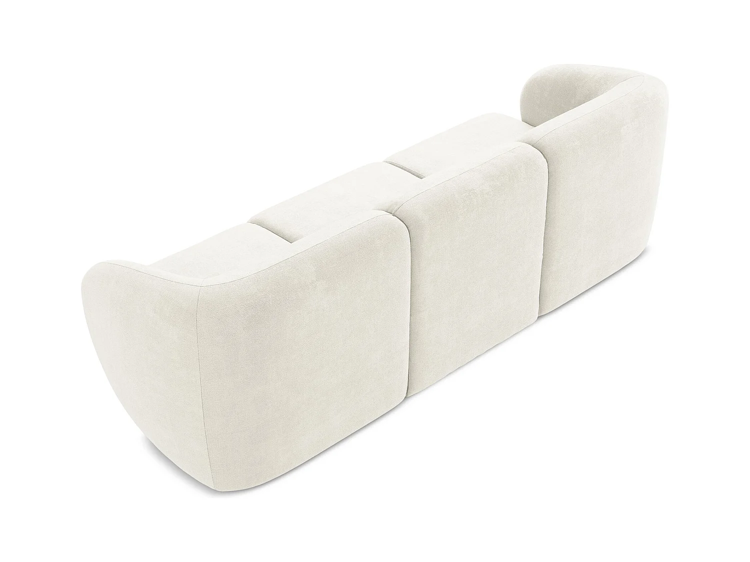 Sofá modular 3 plazas de tela chenilla blanco - LANI