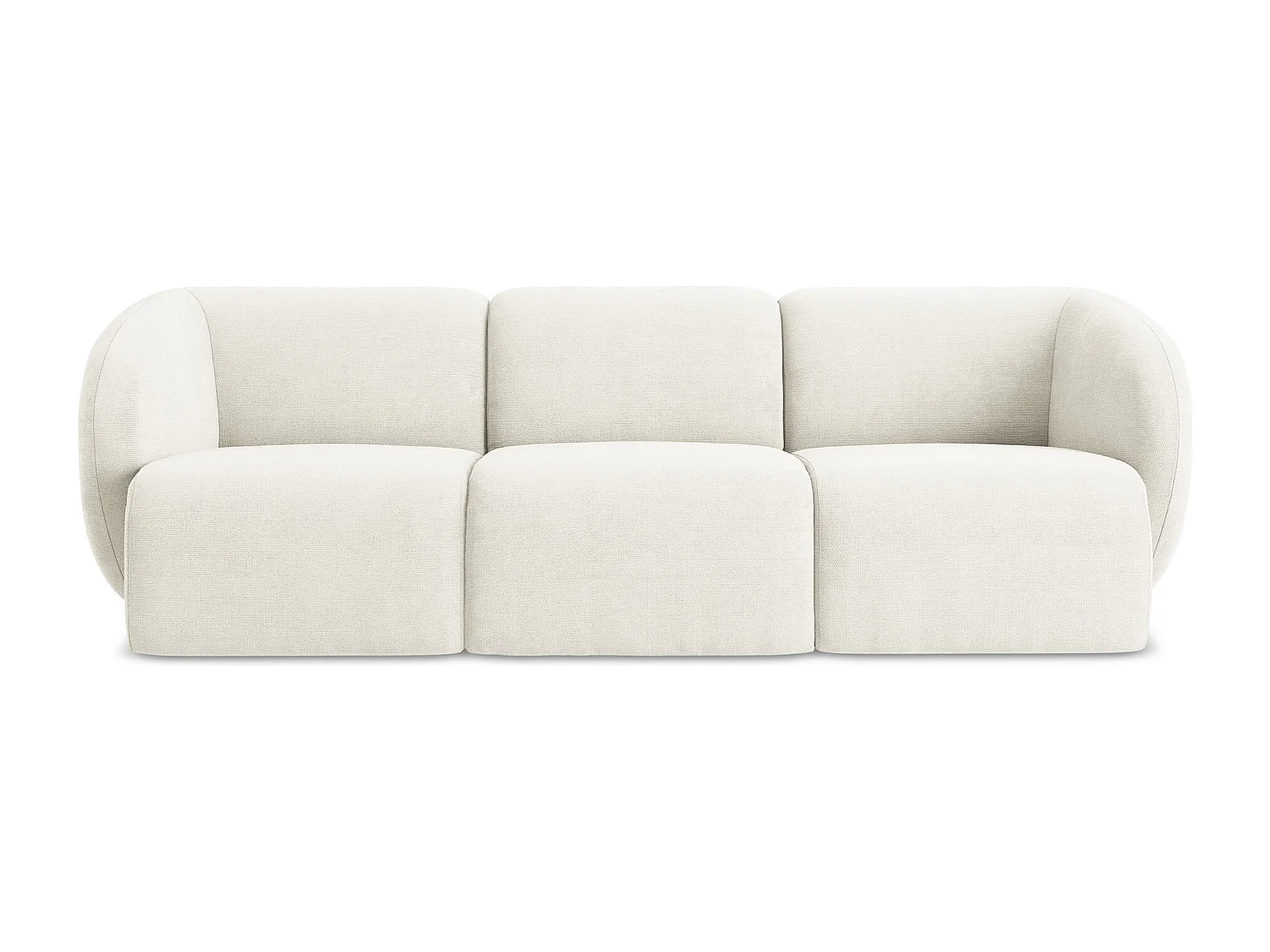 Canapé modulable 3 places en tissu chenille - blanc - LANI