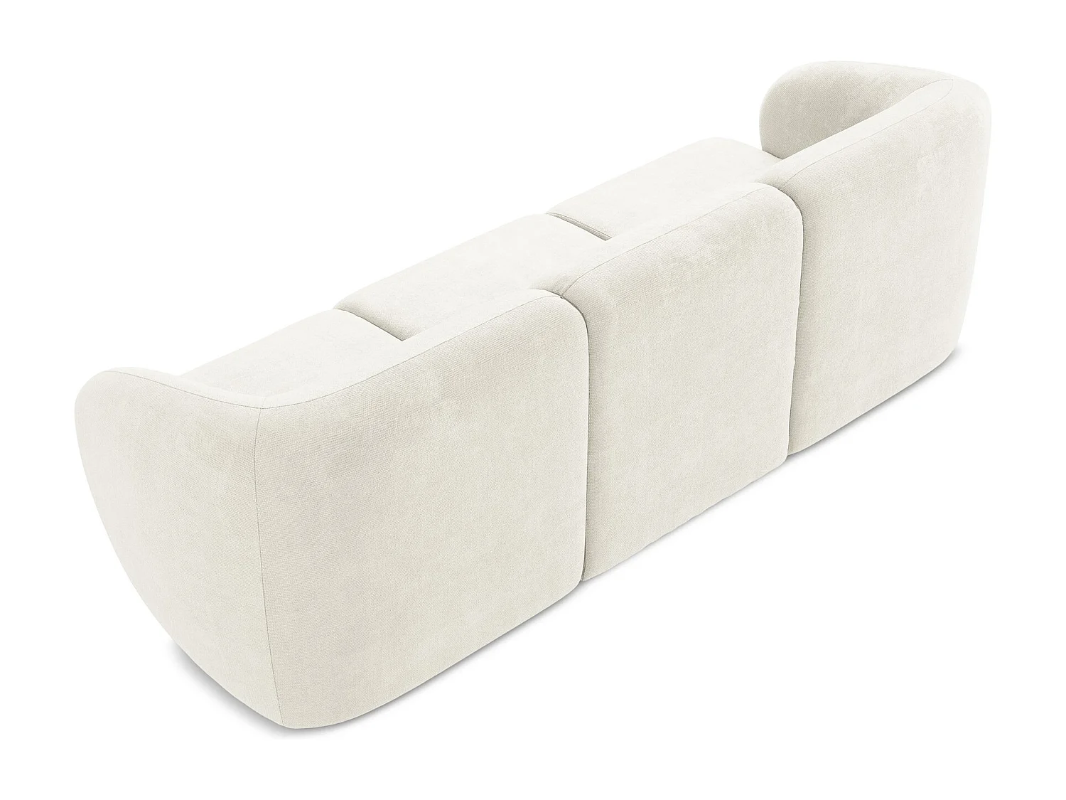 Canapé modulable 3 places en tissu chenille - blanc - LANI