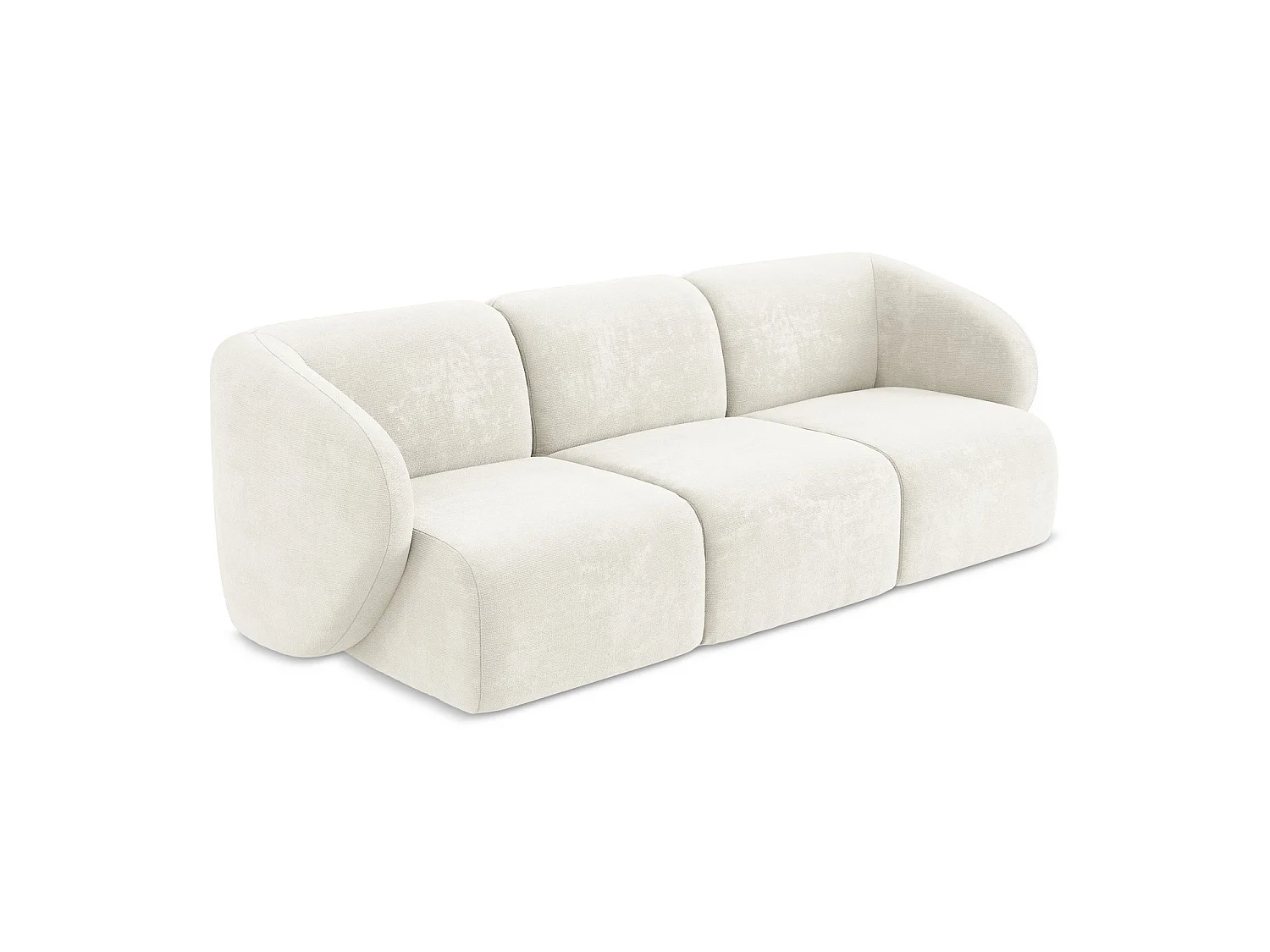 Modulares 3-Sitzer Sofa - - Chenille - Weiß - CERVO