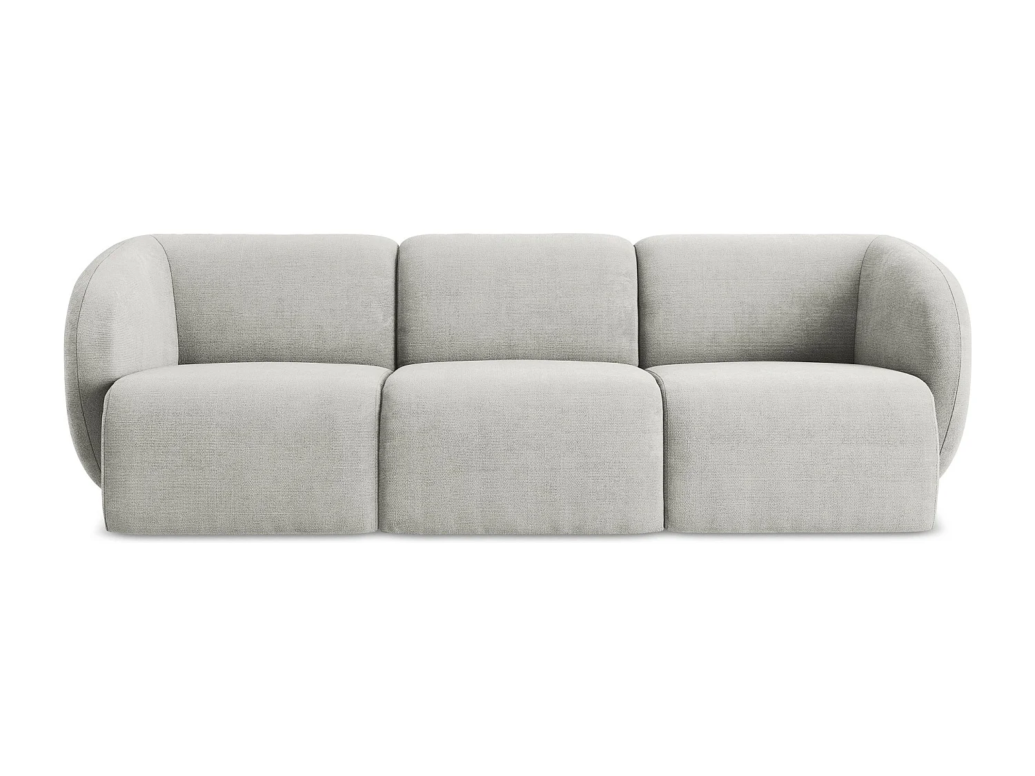 Canapé modulable 3 places en tissu chenille - gris clair - LANI