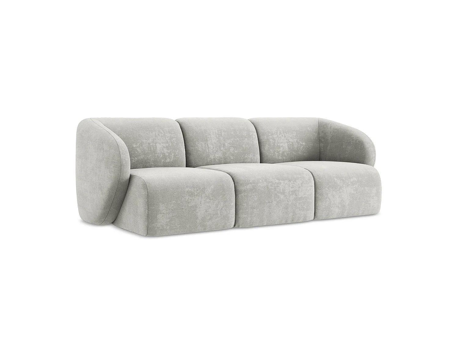 Modulares 3-Sitzer Sofa - - Chenille - Hellgrau - CERVO