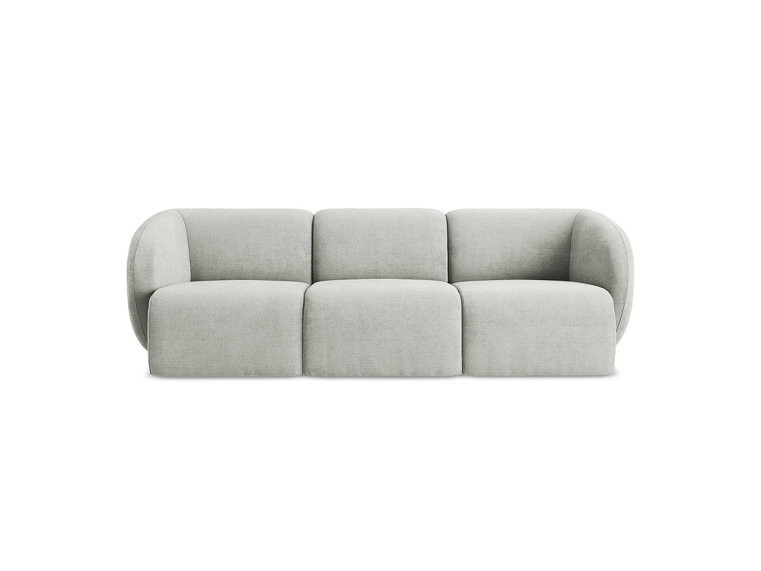 Modulares 3-Sitzer Sofa - - Chenille - Hellgrau - CERVO