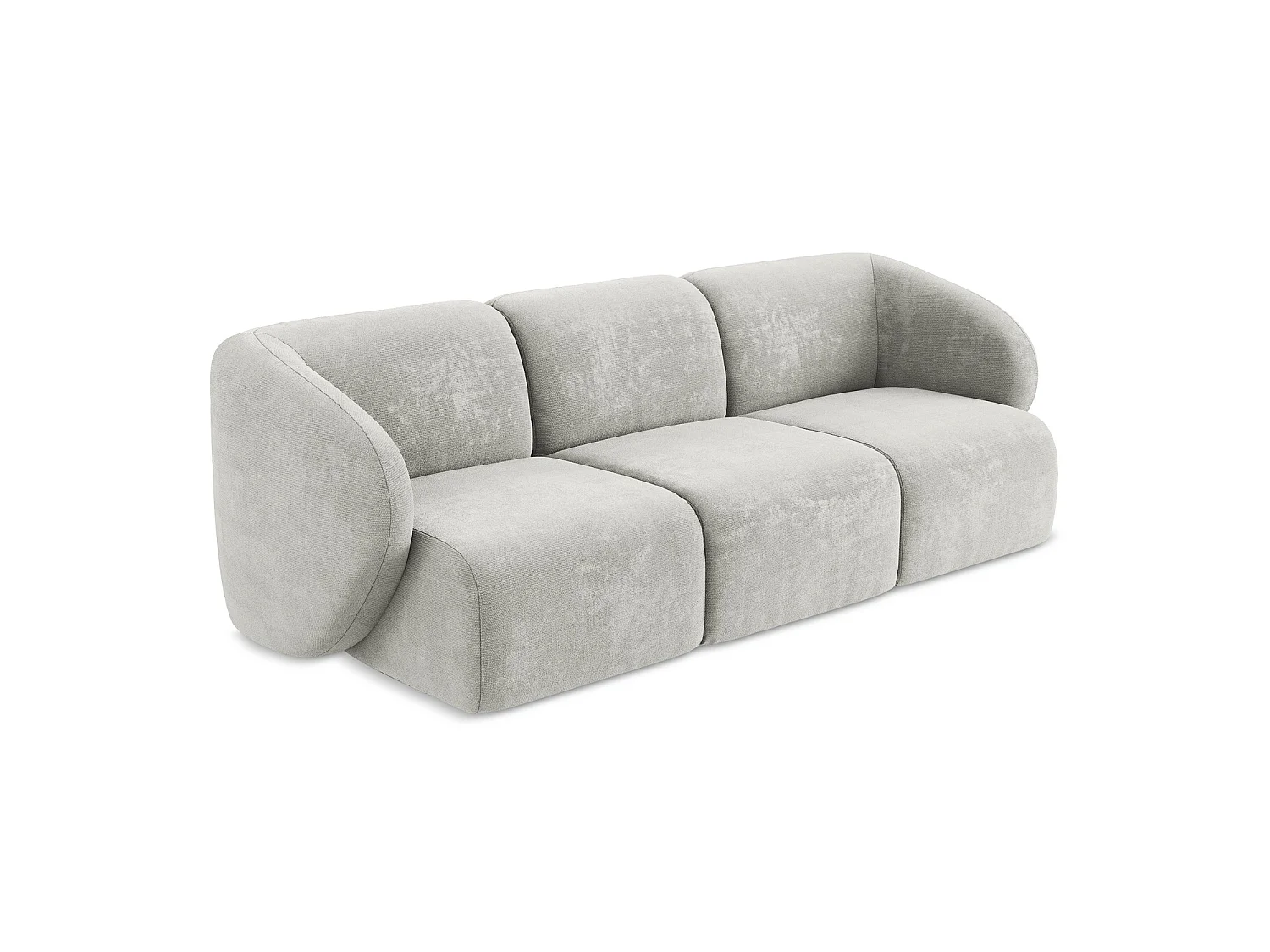 Modulares 3-Sitzer Sofa - - Chenille - Hellgrau - CERVO