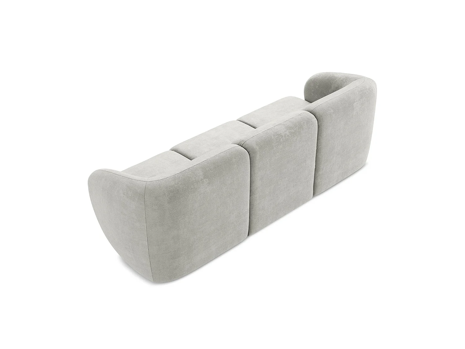 Modulares 3-Sitzer Sofa - - Chenille - Hellgrau - CERVO