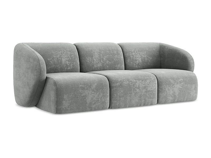 Modulares 3-Sitzer Sofa - - Chenille - Grau - LANI