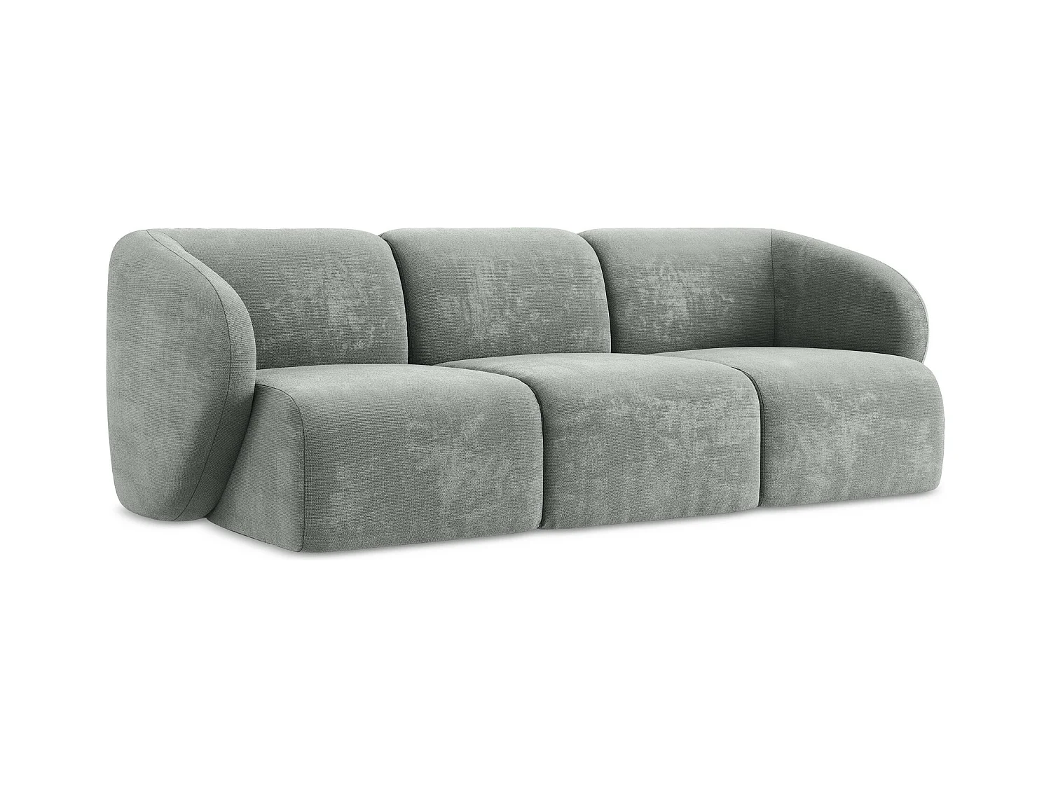 Canapé modulable 3 places en tissu chenille - gris - LANI