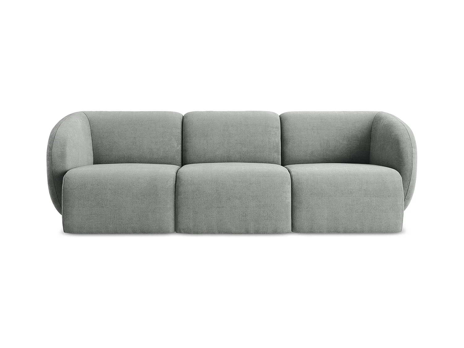 Canapé modulable 3 places en tissu chenille - gris - LANI