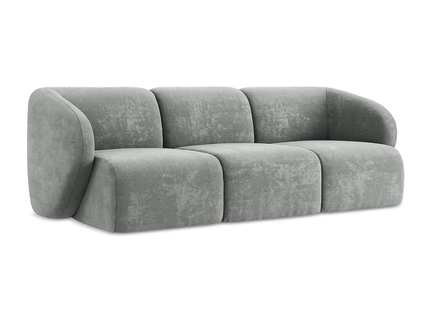 Canapé modulable 3 places en tissu chenille - gris - LANI