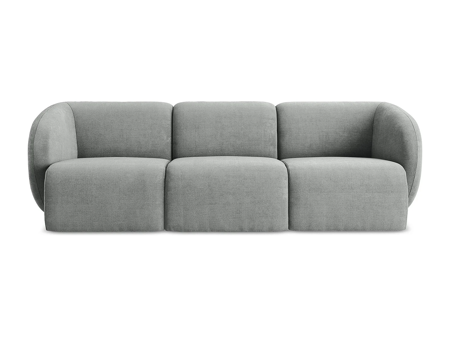 Canapé modulable 3 places en tissu chenille - gris - LANI