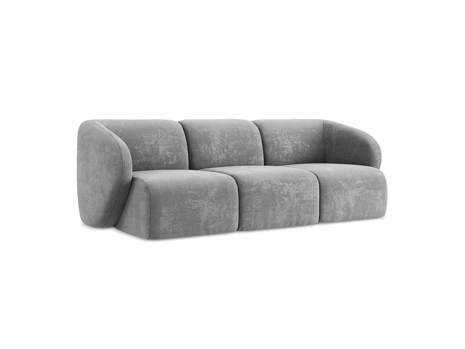 Modulares 3-Sitzer Sofa - - Chenille - Grau - CERVO