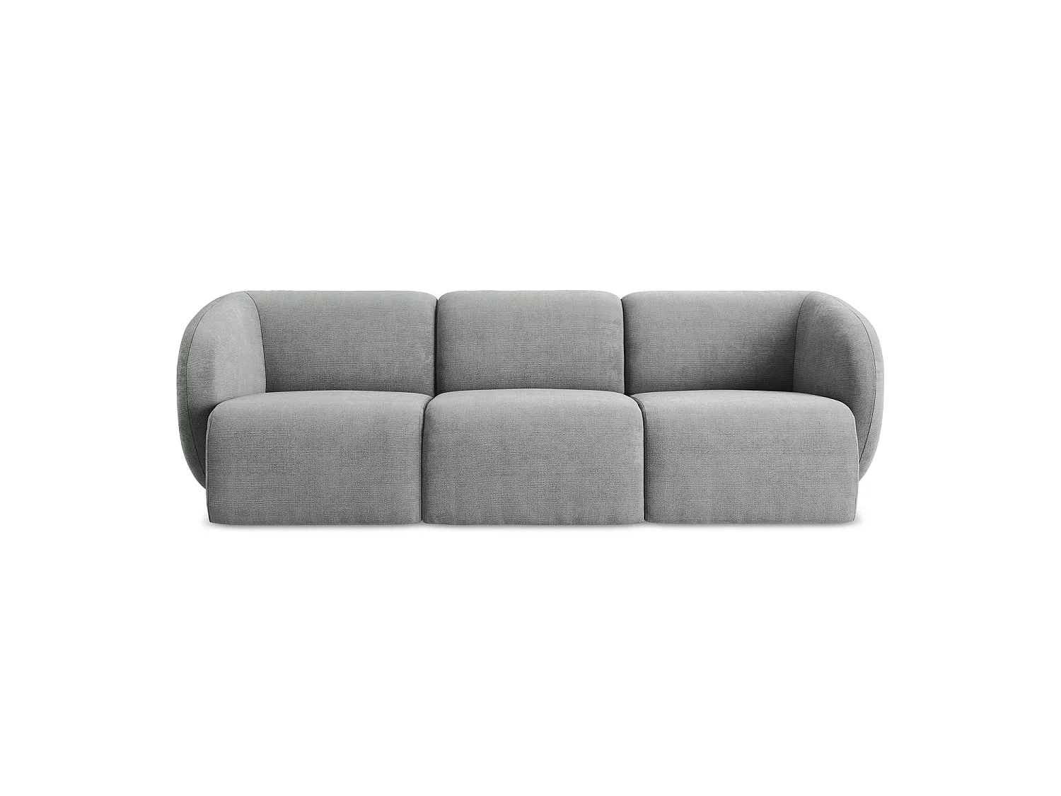 Modulares 3-Sitzer Sofa - - Chenille - Grau - CERVO