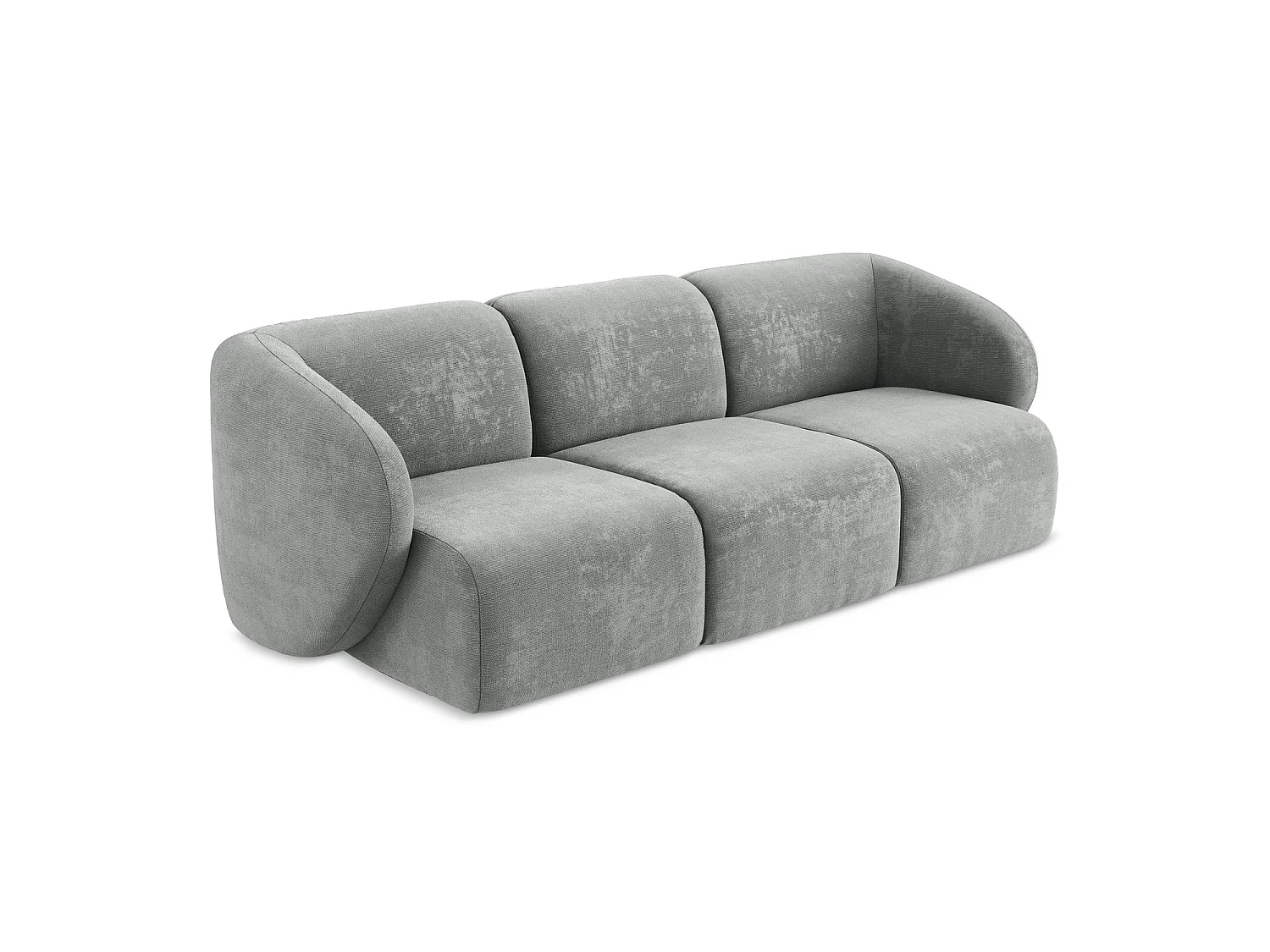 Modulares 3-Sitzer Sofa - - Chenille - Grau - CERVO