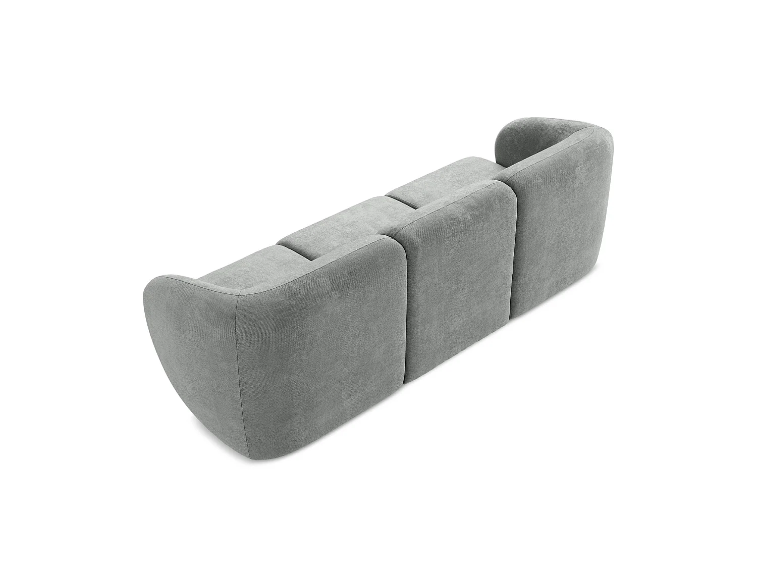 Modulares 3-Sitzer Sofa - - Chenille - Grau - CERVO