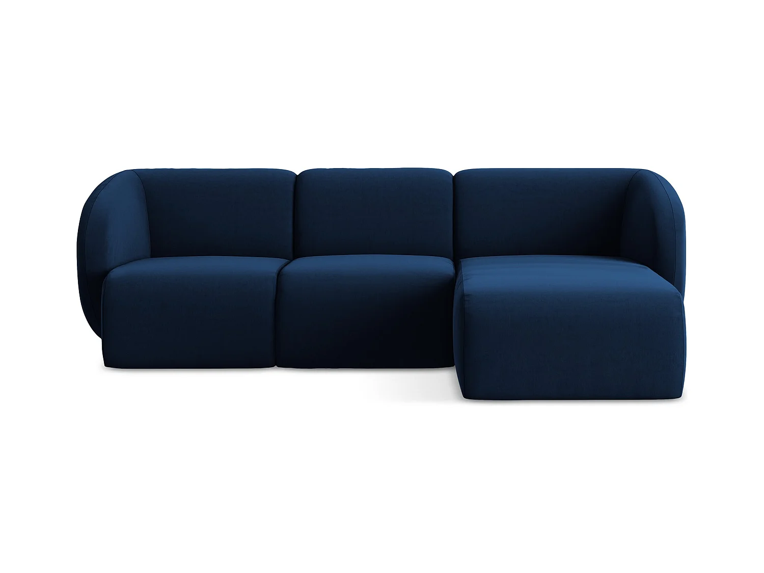 3-Sitzer Modulares Ecksofa - Ecke Rechts - Samt - Königsblau - LANI