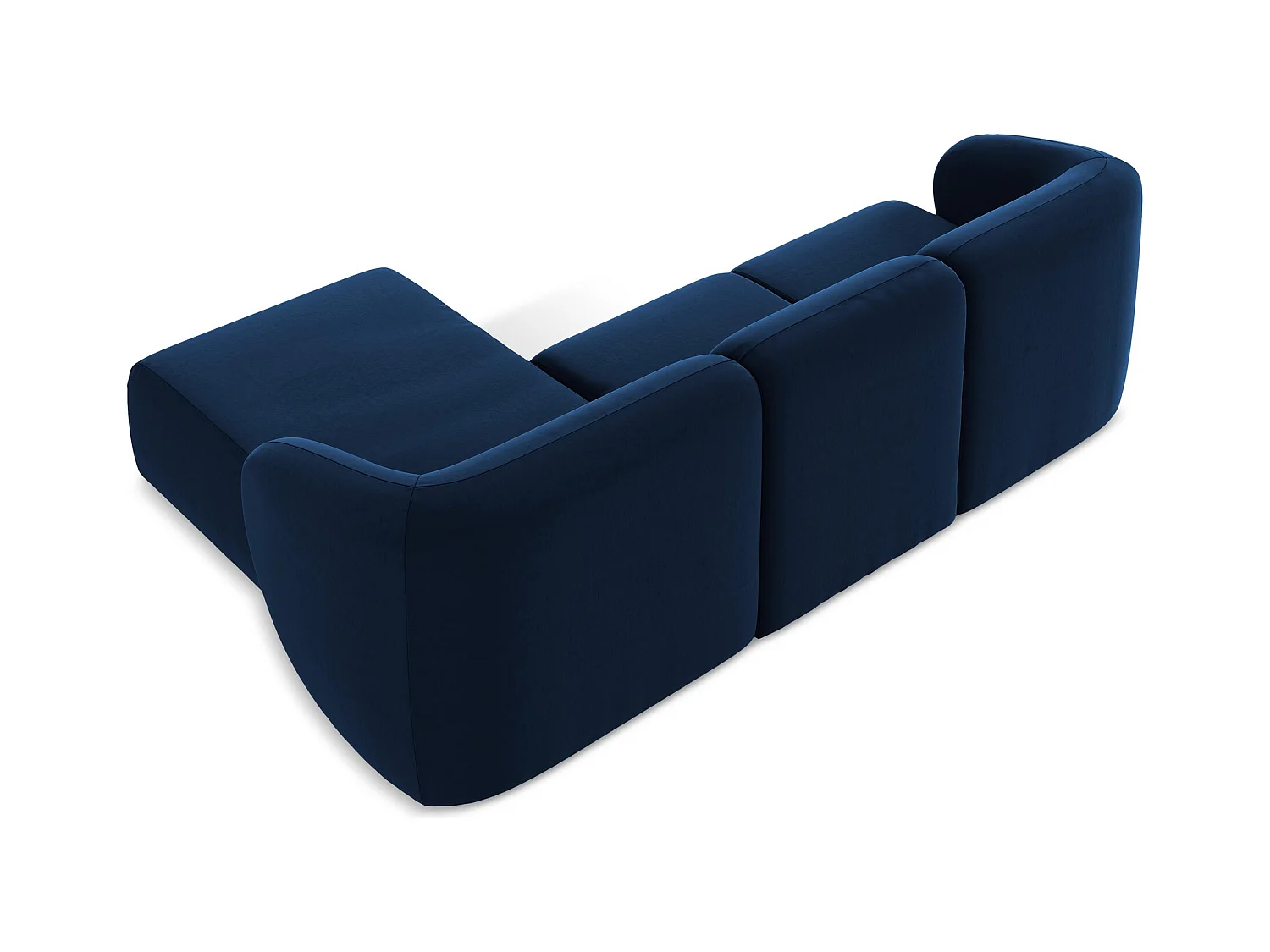 3-Sitzer Modulares Ecksofa - Ecke Rechts - Samt - Königsblau - LANI