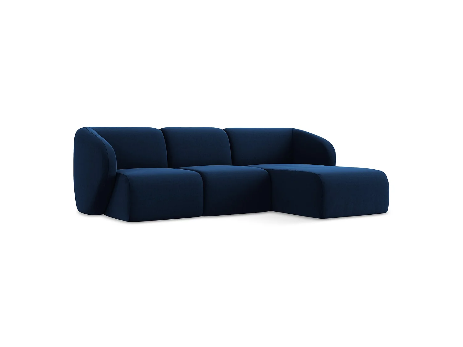Modulaire hoekbank rechts van koningsblauw velours - CERVO
