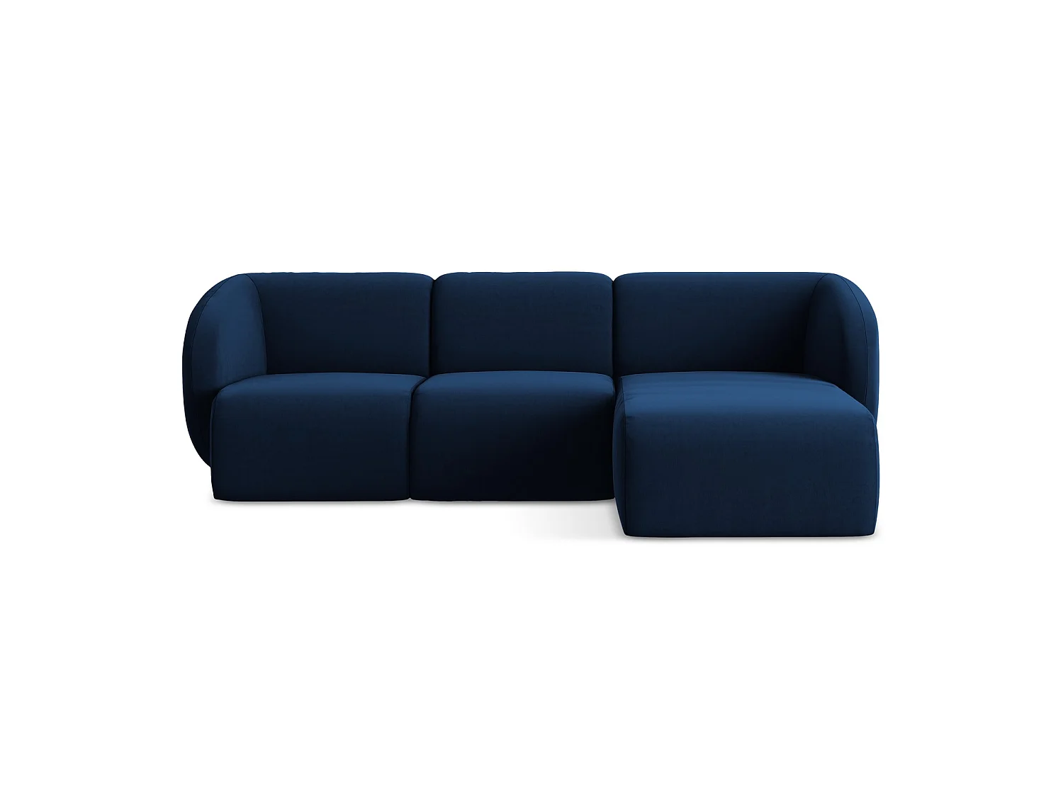 Modulaire hoekbank rechts van koningsblauw velours - CERVO