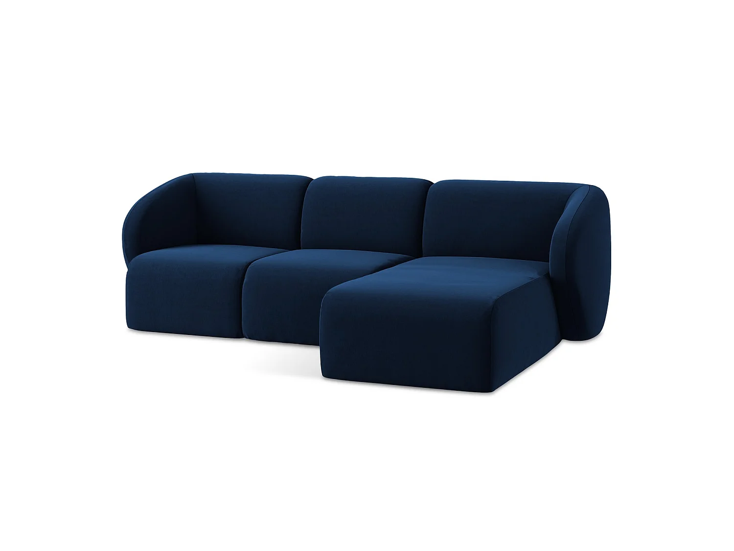 Modulaire hoekbank rechts van koningsblauw velours - CERVO