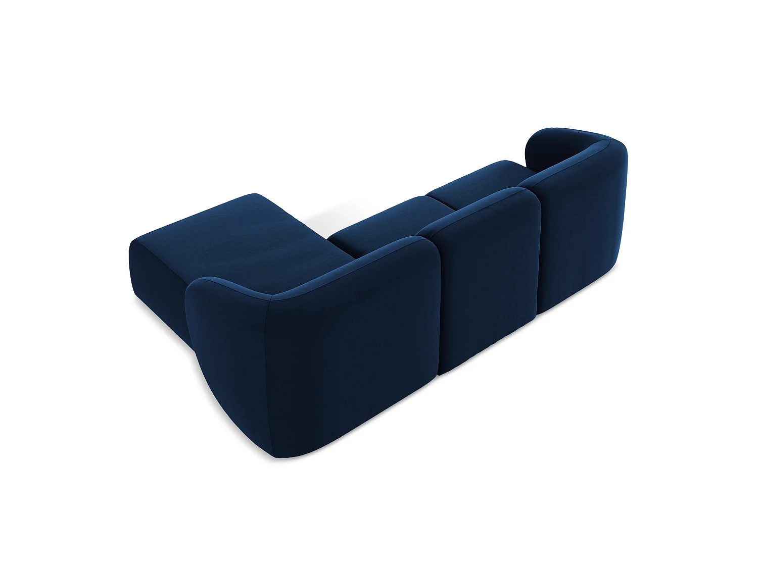 Modulaire hoekbank rechts van koningsblauw velours - CERVO