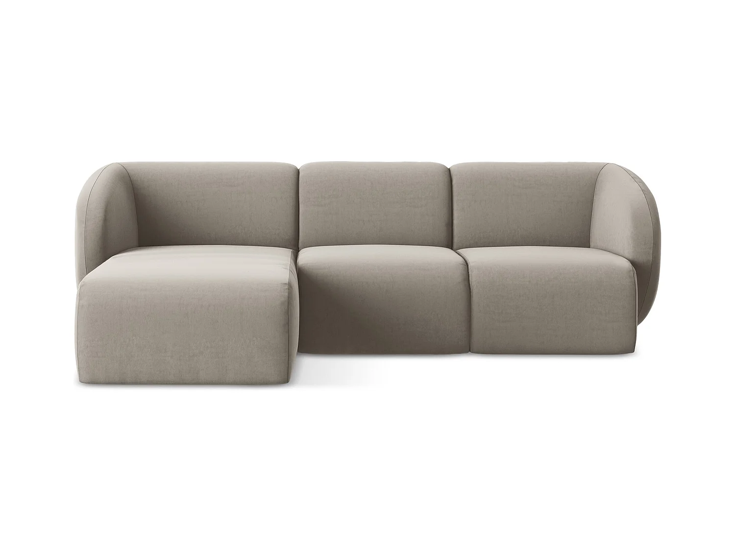 Modulaire hoekbank links van taupe velours - LANI