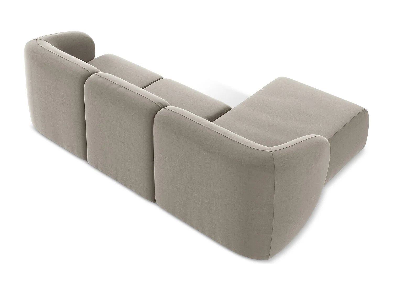 Modulaire hoekbank links van taupe velours - LANI