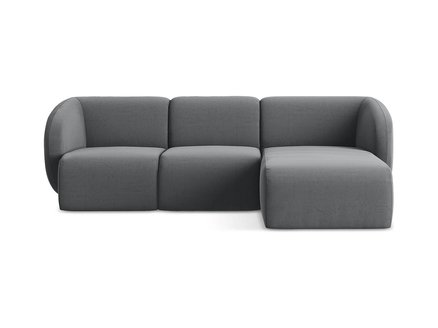 Modulaire hoekbank rechts van staal velours - LANI