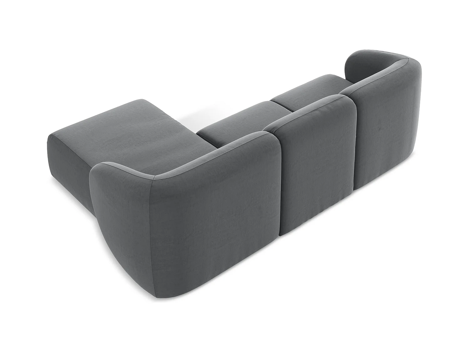 Modulaire hoekbank rechts van staal velours - LANI