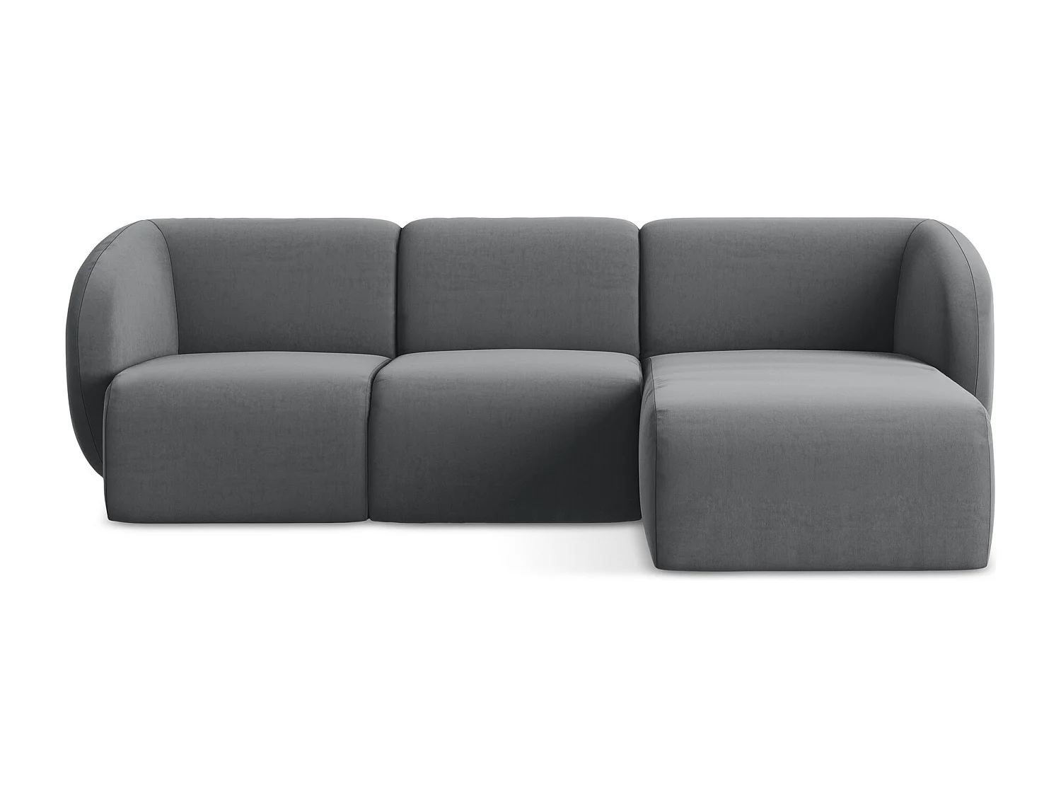 Modulaire hoekbank rechts van staal velours - LANI