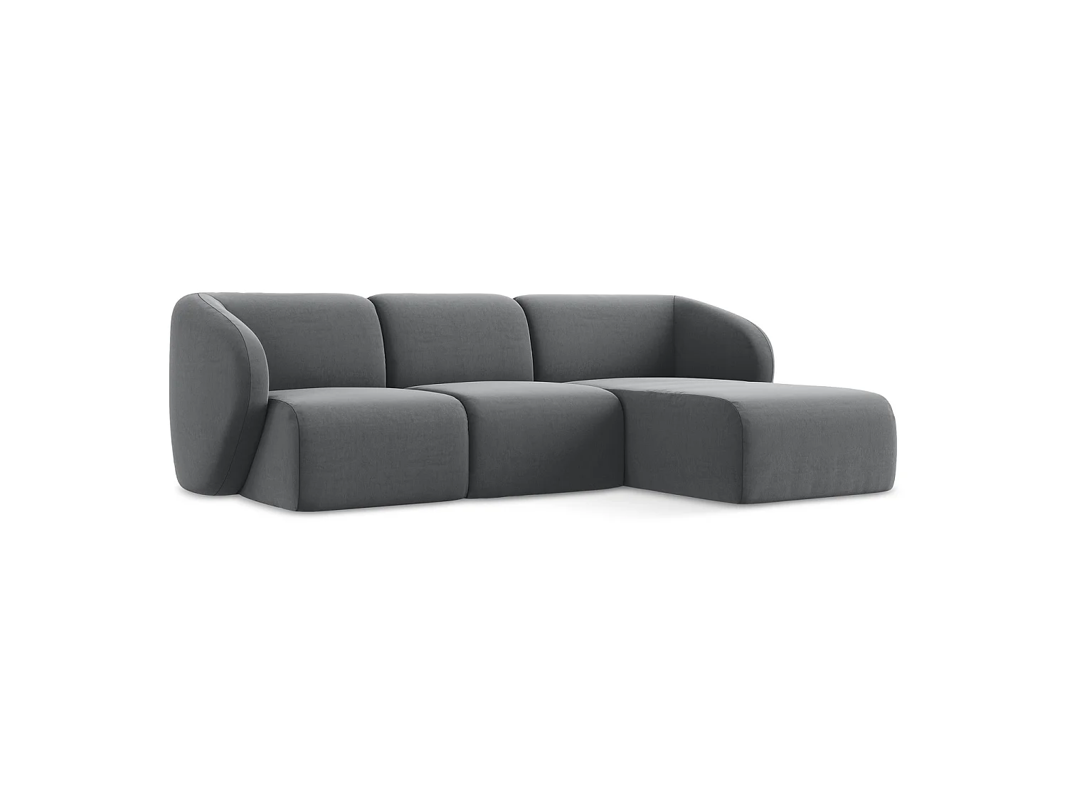 Modulaire hoekbank rechts van staal velours - CERVO