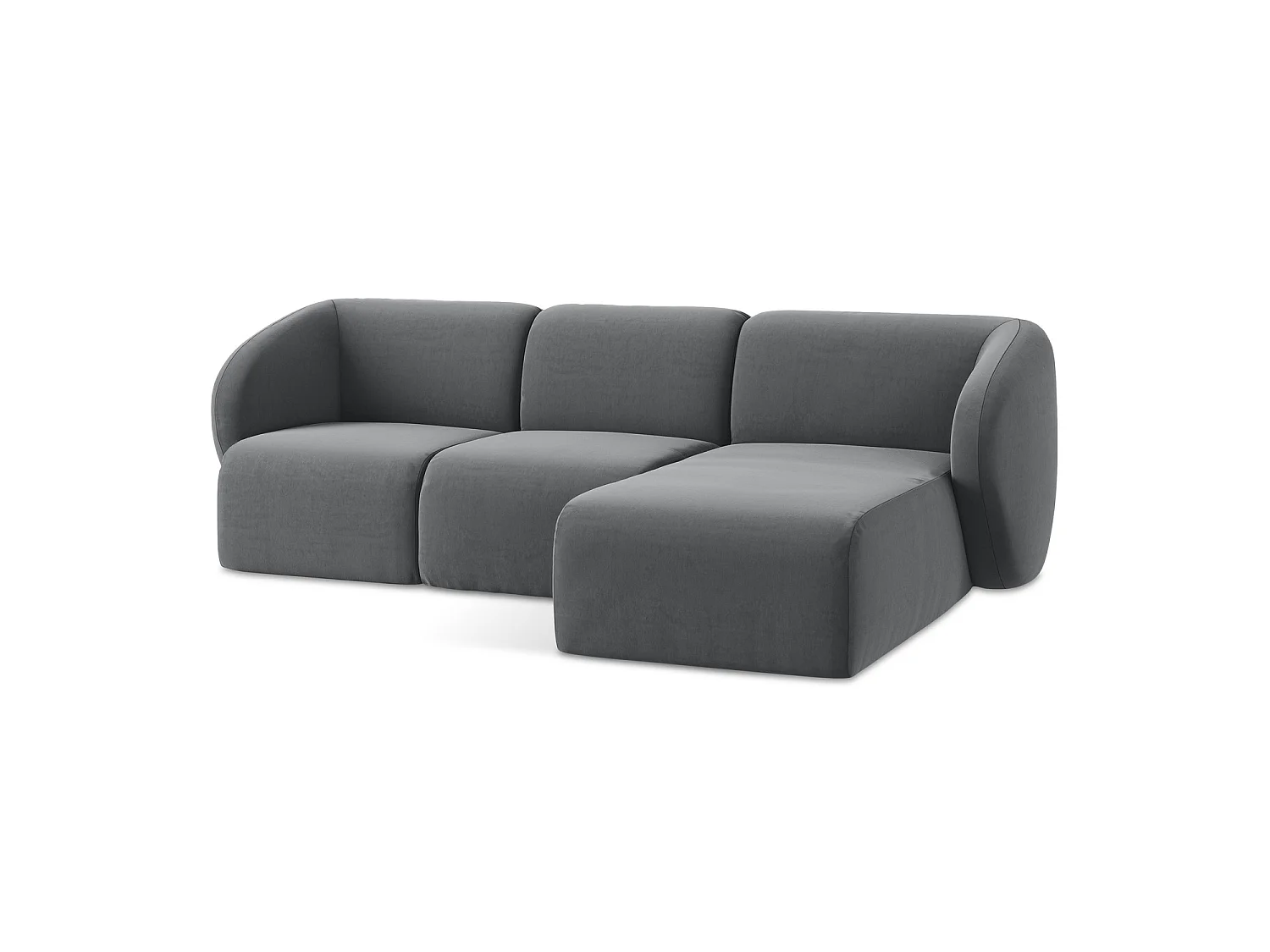 Modulaire hoekbank rechts van staal velours - CERVO