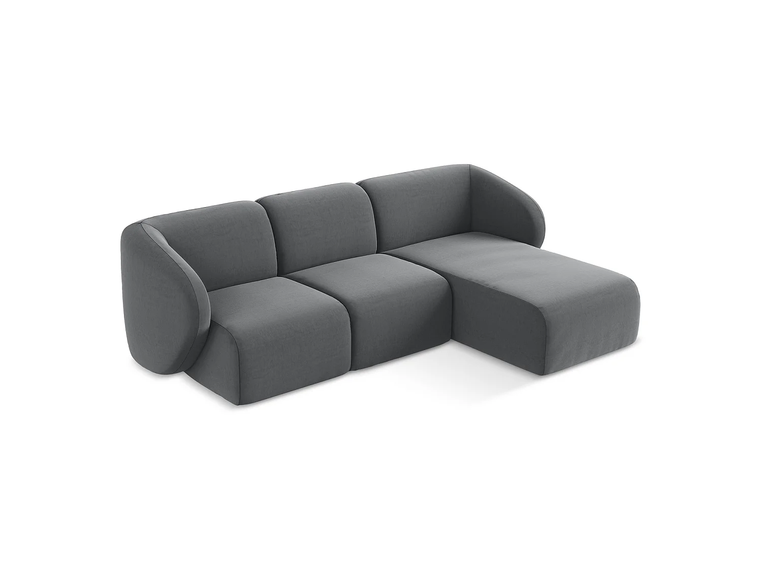 Modulaire hoekbank rechts van staal velours - CERVO