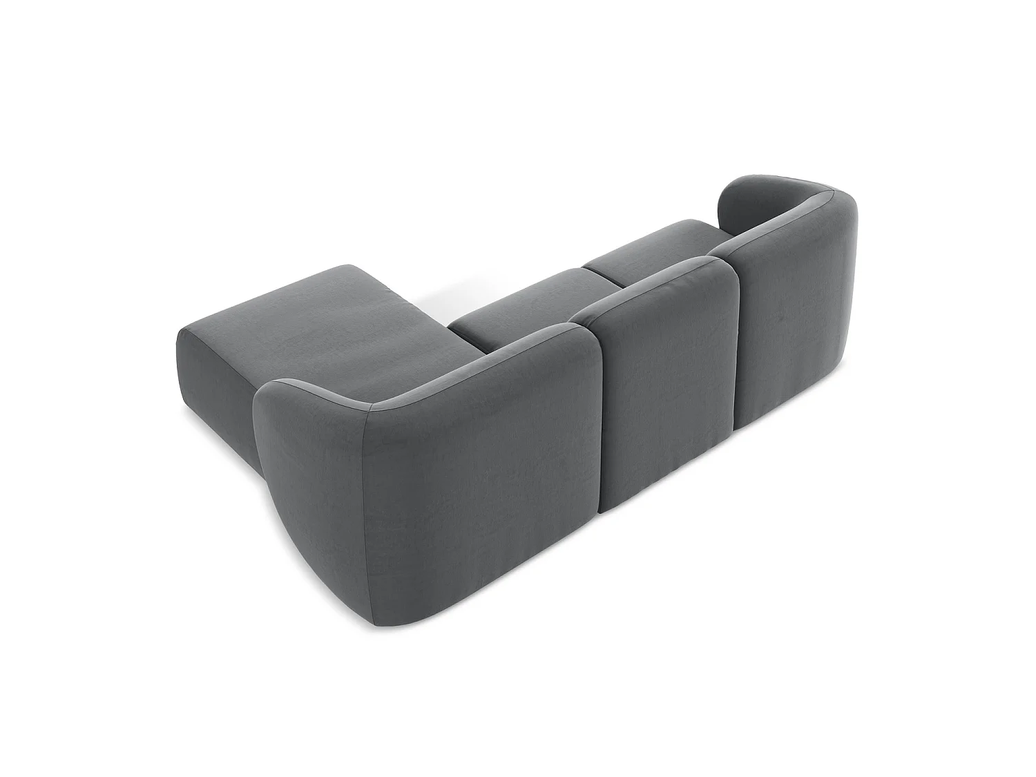Modulaire hoekbank rechts van staal velours - CERVO