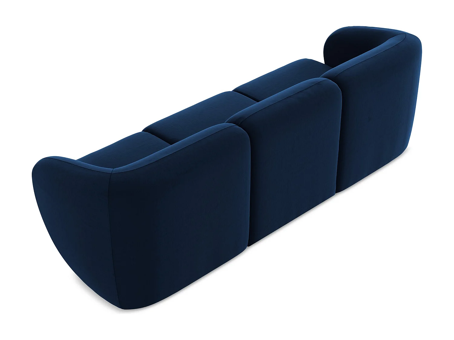 Canapé modulable 3 places en velours - bleu royal - LANI