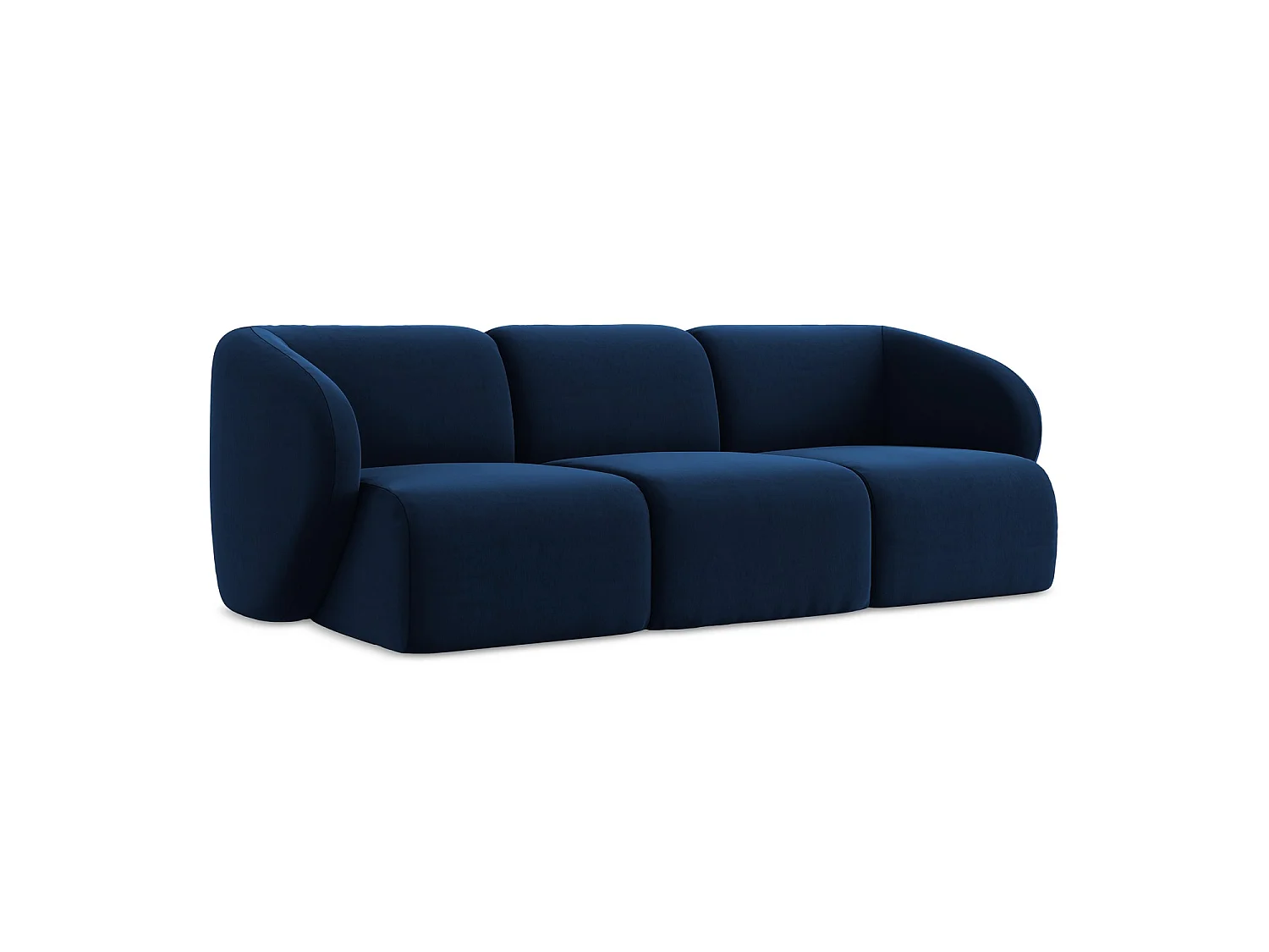 Modulares 3-Sitzer Sofa - - Samt - Königsblau - CERVO