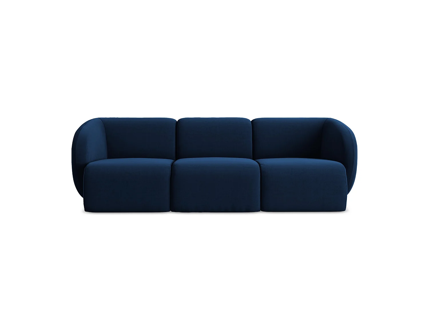 Modulares 3-Sitzer Sofa - - Samt - Königsblau - CERVO