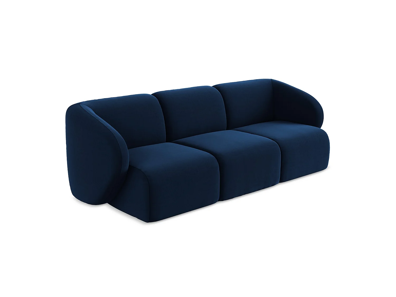 Modulares 3-Sitzer Sofa - - Samt - Königsblau - CERVO