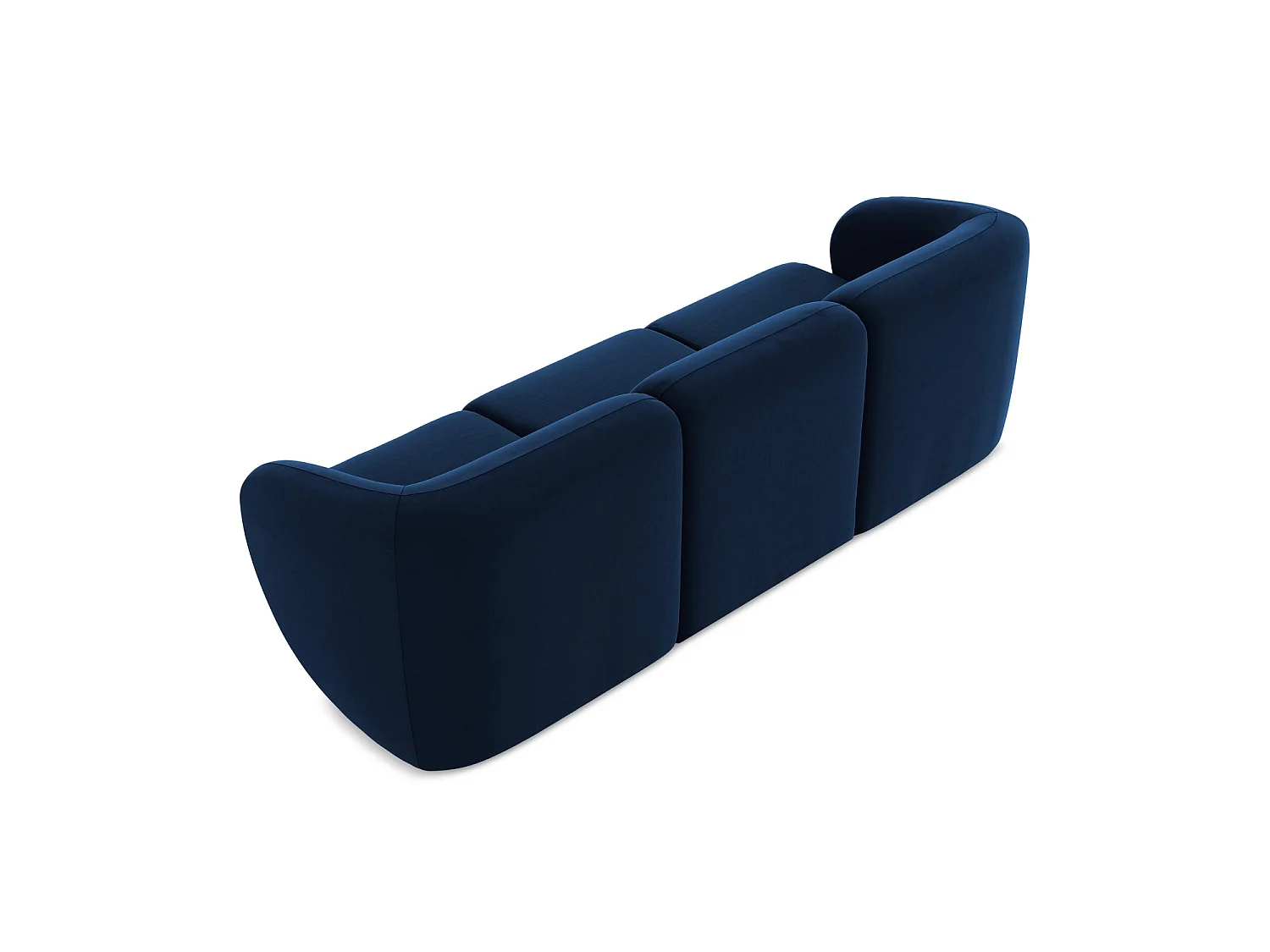 Modulares 3-Sitzer Sofa - - Samt - Königsblau - CERVO