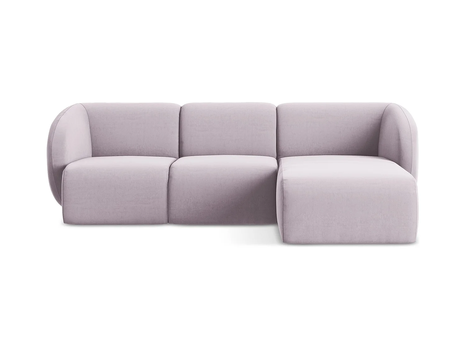 3-Sitzer Modulares Ecksofa - Ecke Rechts - Samt - Lavendel - LANI