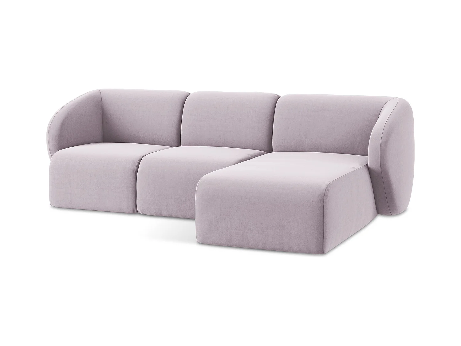 3-Sitzer Modulares Ecksofa - Ecke Rechts - Samt - Lavendel - LANI