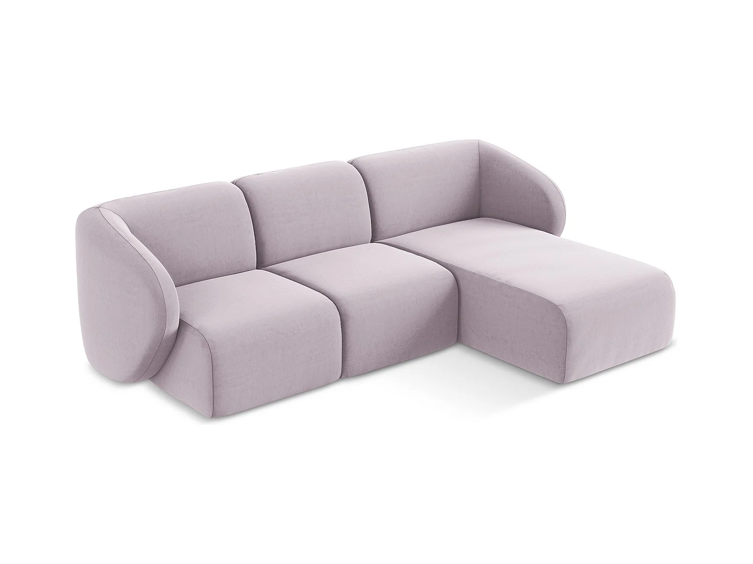 3-Sitzer Modulares Ecksofa - Ecke Rechts - Samt - Lavendel - LANI