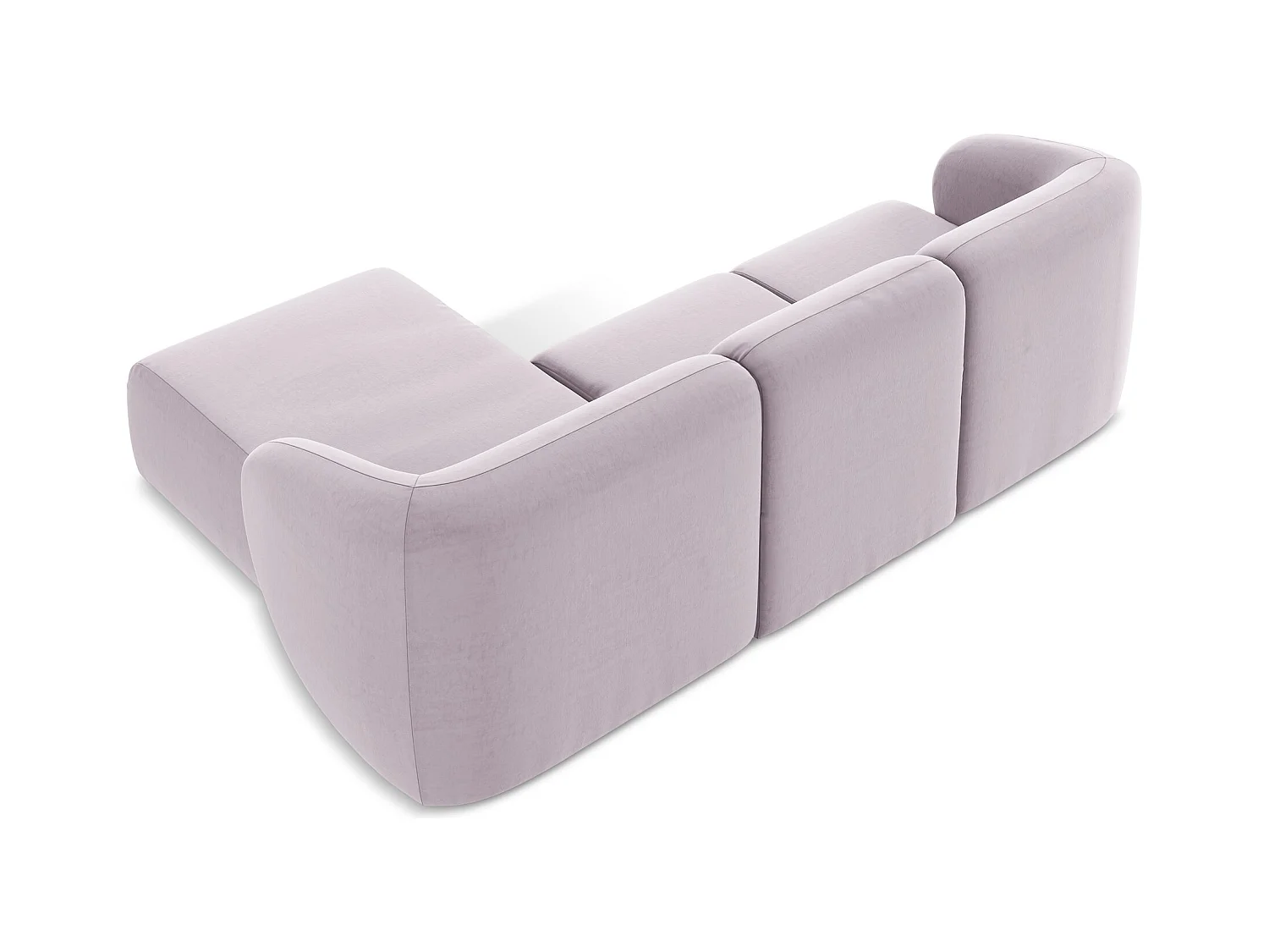 3-Sitzer Modulares Ecksofa - Ecke Rechts - Samt - Lavendel - LANI