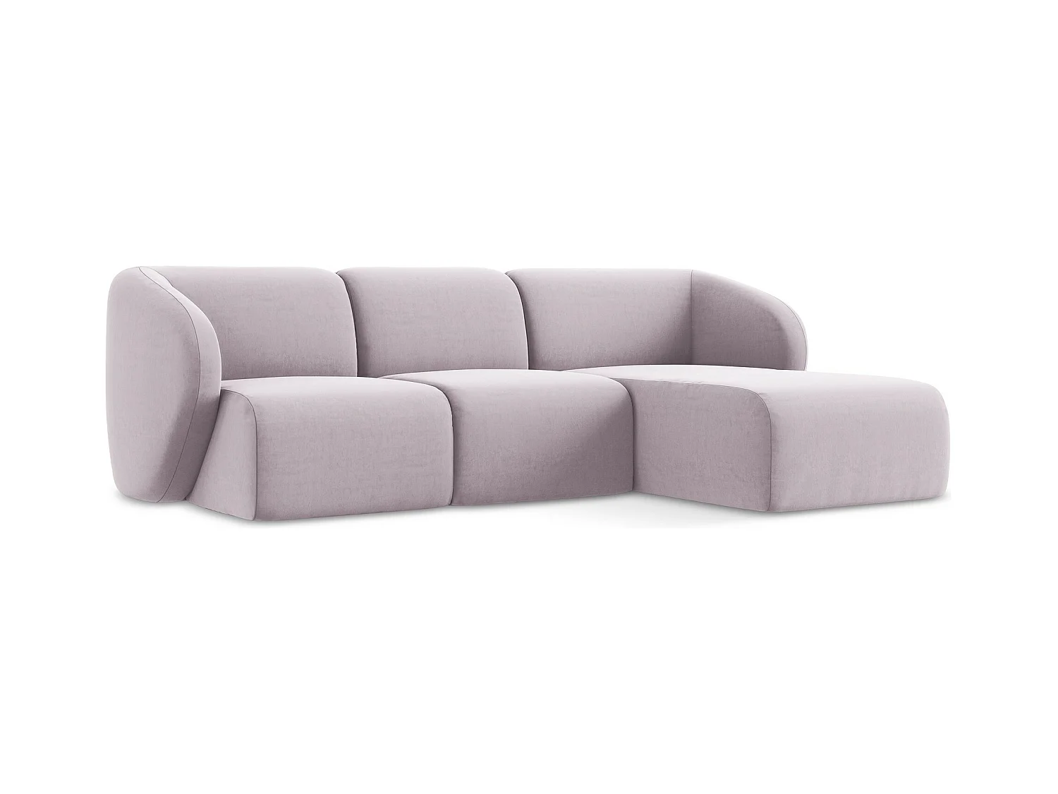 3-Sitzer Modulares Ecksofa - Ecke Rechts - Samt - Lavendel - LANI