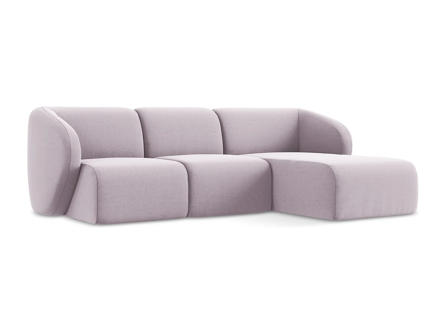 3-Sitzer Modulares Ecksofa - Ecke Rechts - Samt - Lavendel - LANI