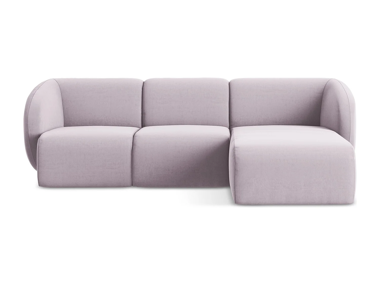 3-Sitzer Modulares Ecksofa - Ecke Rechts - Samt - Lavendel - LANI