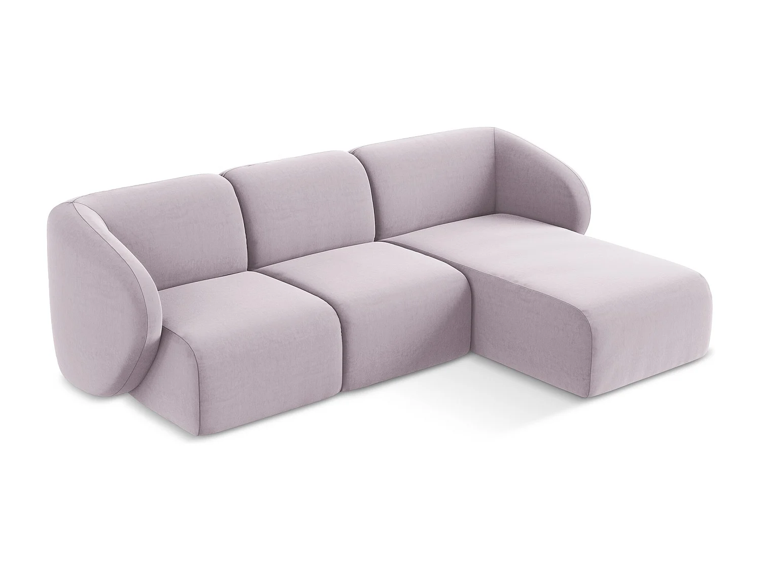 3-Sitzer Modulares Ecksofa - Ecke Rechts - Samt - Lavendel - LANI