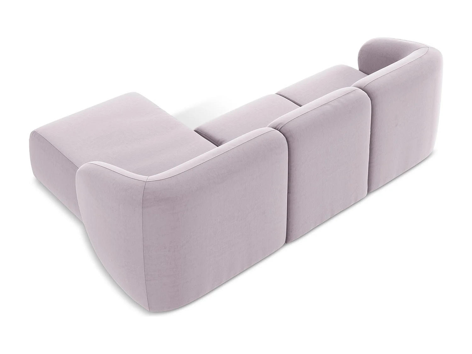 3-Sitzer Modulares Ecksofa - Ecke Rechts - Samt - Lavendel - LANI
