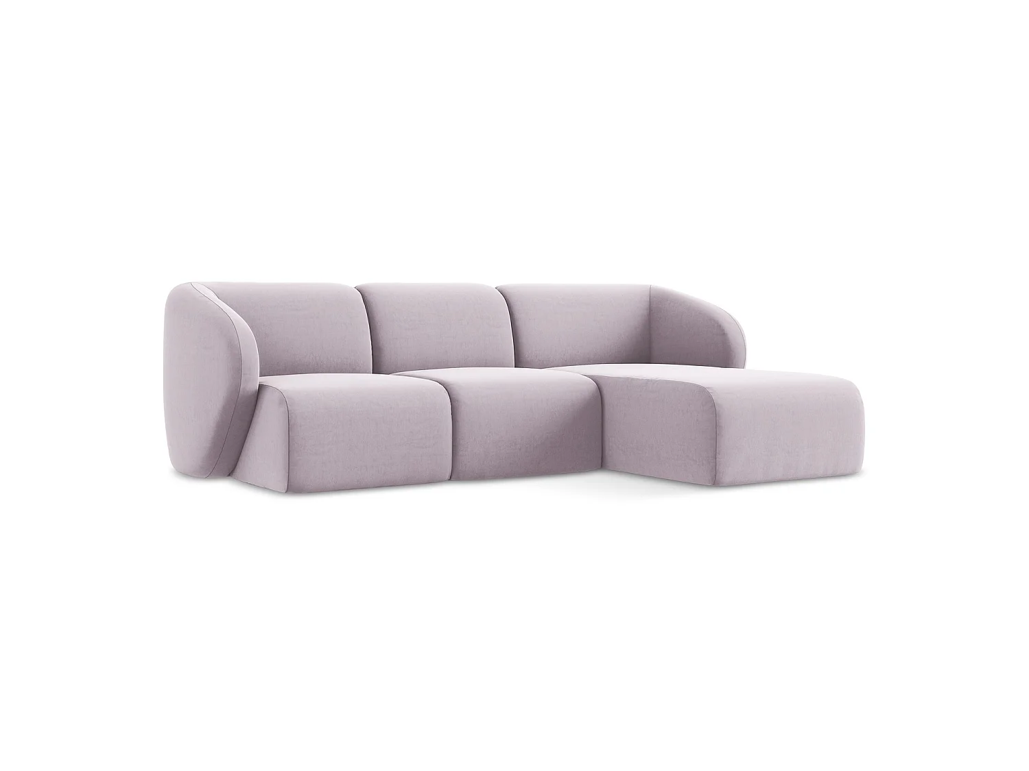 3-Sitzer Modulares Ecksofa - Ecke Rechts - Samt - Lavendel - CERVO