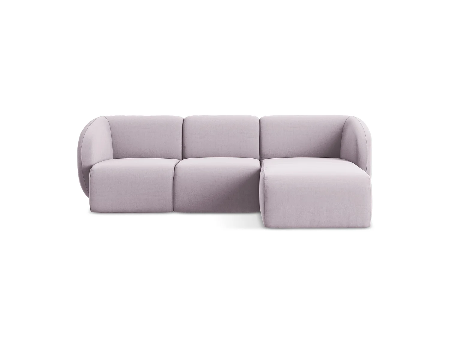 3-Sitzer Modulares Ecksofa - Ecke Rechts - Samt - Lavendel - CERVO